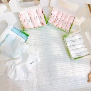 ( Set 5 Khăn ) Khăn sữa cho bé sơ sinh sợi tre BOONA mềm mịn rửa mặt tắm cho bé sơ sinh Size 30x30cm A249 Happy Store