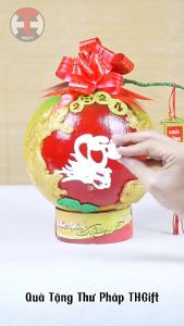 Chữ Thư Pháp Đầu Rồng xốp kim tuyến 12cm dán Dừa Tết 2024[Trang trí dưa dừa bưởi thư pháp ngày Tết]