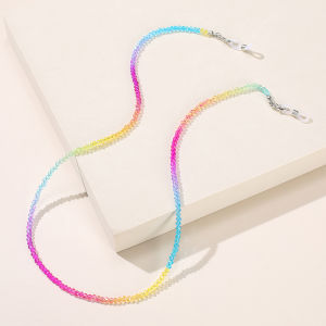 Clove Gradient Color Eyeglass Chain Mask Holder Beaded Crystal Fashionable Decorative Lanyard Simple Stylish Earphone Strap