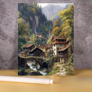 Jigsaw Puzzle for Adults 500/1000/1200/2000PCS Mountain Village Scenery Artwork Mindful Game Stress Relief Decor Gift