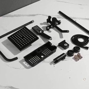 Shower Set Bathroom 304 Stainless Steel Bathroom 4 in 1 Shower Set with Rainfall Shower Head Hot And Cold Rain Shower with Spray Gun