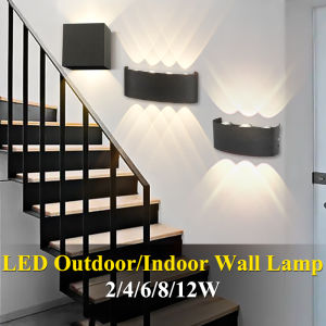 Wall Lamps Outdoor Waterproof Wall Light Indoor 4/6/8W Modern Led Sconces Christmas Lights for Living Room Bedroom Gate Patio Stairs Terrace Garden Lighting