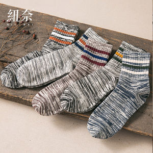Newney Socks Mens Middle Tube Socks Cotton Korean Deodorant Mens Autumn and Winter Sweat Absorbing Sports Trendy Mens Socks