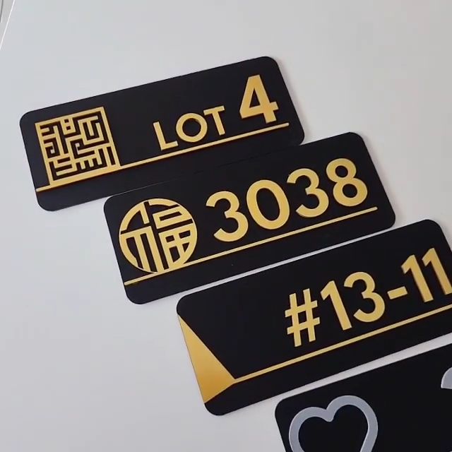 UMAKE Simple Customize Acrylic House Number Plate Tanda Rumah 家用门牌 Personality Room Number Office Signage modern sign