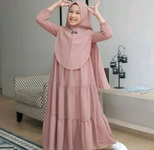 Gamis anak perempuan Tanggung Umur 11 12 tahun //Dress anak tanggung terbaru bahan rayon polos terbaru