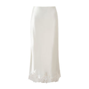Floral Grace Heavy Lace and Acetate Fish Tail Skirt White
