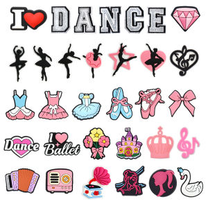 I Love Dancing Series Mix Shoes Charms PVC Shoe Bag DIY Charm Accessories Used for Ballet Enthusiast Boy Girl Xmas Gifts