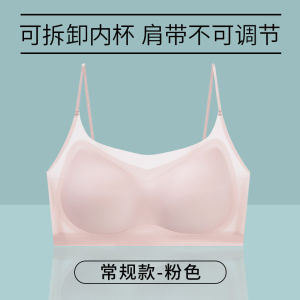 Seamless Ultra-Thin Ice Silk Cool Feeling Quick-Drying Intimates Womens Summer Thin Big Breast Size Concealing Gathered Thin Shoulder Spaghetti Strap Bra