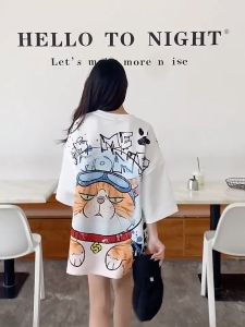 NWE WESTERN Cartoon printed T -shirt oversized T -shirt couple T -shirt