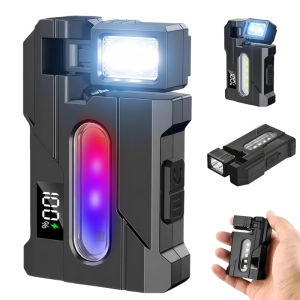 XIWANGFire | Multifunctional Mini Flashlight with Clip Rechargeable Rotating Magnetic Work LightPortable Hands Free Light for EDC Outdoors