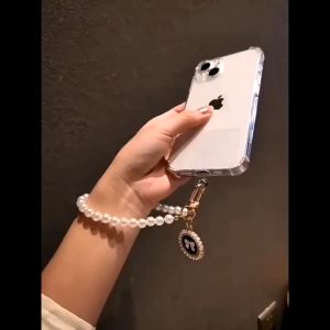 Raimondo Liontin Pergelangan Tangan Pendek Tali Telepon Mutiara Kelas Atas Rantai Gantung Telepon Indah Wanita