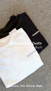 Sweater Wanita | Pita Oversize Sweater Wanita Korean Style | Crewneck Sweater Wanita