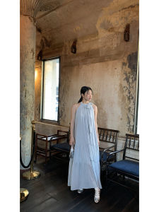 Summer Tea-style French Elegant Long Dress Halter