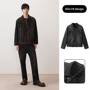 GXG | Retro Loose Color Blocking Denim Jacket