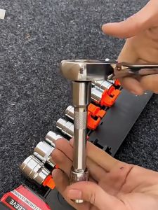 Tata Kunci Pas Soket 12 Buah Set Alat Ratchet 1/2 Inci Kunci Pas Soket Gagang Ratchet Multifungsi