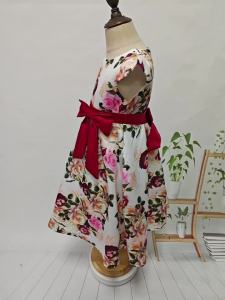 New Girls Kids Flower Elegant Causal Princess Party Dresses Children Clothing Christmas Birthday Wedding Party Baby Girl Dress