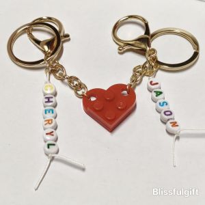 Personalise Couple Heart Keychain Friendship(Order 2 if want a pair)