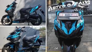 Stiker Decal NEW VARIO 160 Desain Custom MOTIF TENGKORAK HITAM Q7-013 Q7-036
