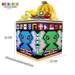 Home Decor กระเป๋าตัวต่อ ใช้งานได้จริง กระเป๋า Lego กระเป๋าจัดระเบียบ กล่องตัวต่อ กล่องเก็บของ กระเป๋า สะพาย Back Pack เครื่องสำอางค์ กล่อง แต่งหน้า ลายช้างไทย ช้างสีเขียวและฟ้า  ธงนานาชาติ Thailand Art Toy กระเป๋า โต๊ะ ตู้ ชั้นวางของ ประกอบมือ