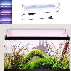 220V LED Fish Tank Light Tube Aluminum Alloy Lamp With Extensible Clips 3-Mode Switch Blue+White+Red+Green For Aquarium Plants