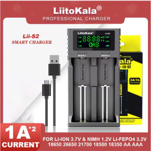Liitokala S2 2 Slot Battery Charger 18650 26650 21700 AA AAA Lithium Battery Nickel Hydrogen