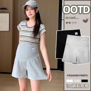 Quần Short Bầu Cua Mùa Hè Mỏng Cho Phụ Nữ Mang Thai Quần Ống Rộng Cạp Cao Quần an Toàn Cỡ Lớn Quần Áo Bầu Cua Mùa Hè