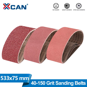 XCAN 5pcs 75x533mm Sanding Belts 40/60/80/100/120/150 Grit for Belt Sander Wood Soft Metal Polishing Grinding Abrasive Tool