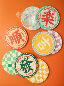 Chinese Fad Creative Ceramic Water Absorbent Coaster round Anti-Scald Thermal Pad Dinning Table Placemat Potholder Bowl Mat Dish Mat For Home