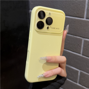 Original Large Window Liquid Silicone Phone Case For iPhone 17 Air 16 15 14 13 12 Pro Max Fashion Lens Protect Shockproof Cover