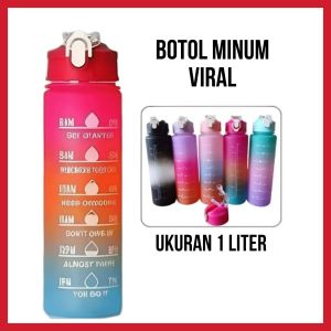 Botol minum viral gradasi ukuran 1 Liter / botol air minum