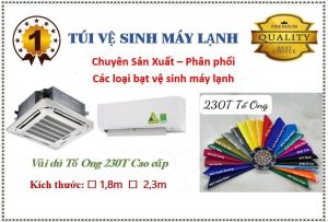 Bạt ( túi) vệ sinh máy lạnh treo tường miệng 1.8m đuôi 2.5m