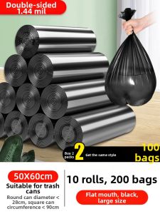 DINGGU | Heavy Duty Handled Black Garbage Bags for Home and Office