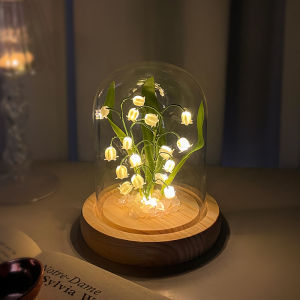 DIY Bellflower Night Light เครื่องประดับตกแต่งห้องนอน ของขวัญวันวาเลนไทน์สำหรับแฟนสาวและเพื่อนๆ ไฟ LED ความสว่างไม่เกิน 5W