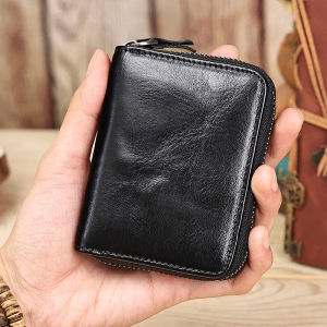2024 NEW Top Genuine Leather Luxury Mens RFID Cards Holders Fashion Organ ID Credit Card Slim Coins Small Change Keys Zipper Bag