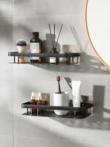 Giá Để Đồ Phòng Tắm Bằng Hợp Kim Nhôm Không Gian Gắn Tường Không Cần Đục Lỗ Giá Để Đồ Vệ Sinh Cá Nhân Kiểu Scandinavia Màu Trơn