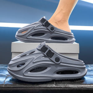 Youxue Thick Bottom Slippers for Men Summer Outdoor Driving Anti-slip Sports Coconut Hole Shoes Slip-On EVA Material Youth Trend