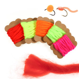 5PCS Soft Fluffy Hydrophobic Egg Yarn Fly Tying Material Glo Bugs Synthetic Fiber for Trout Salmon Dry Fly Streamer Lure Making