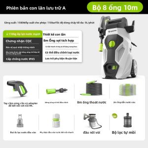 LUTIAN | Máy Rửa Xe Áp Lực Cao 220V Dùng Tại Nhà Máy Rửa Xe Điện Rửa Xe Đạp Cây Trồng Sân Vườn Hoạt Động Yên Tĩnh 2.5MPa-25MPa Động Cơ Làm Mát Bằng Không Khí Cắm Điện An Toàn