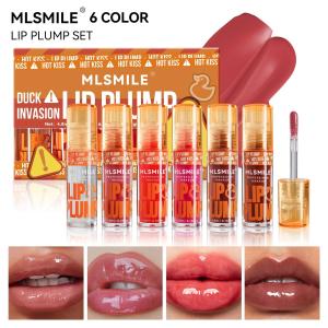 Lip Plumper Gloss Oil Moisturizing Mirror Finish Long Lasting Shine Fruit Scented Duck Mouth Liquid Lipstick Set