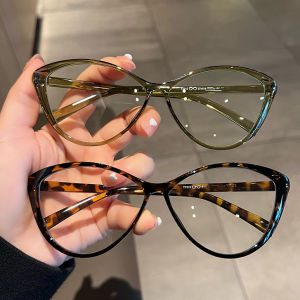 Ka💥 Kacamata Pelindung Radiasi Mata Kucing Macan Tutul / Kacamata Wanita Mode Retro / Kacamata Fashion Mata Kucing Macan Tutul