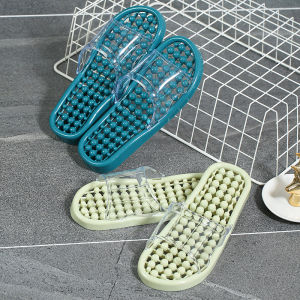 รองเท้าแตะพื้นยางแบบมีสายรัด ทรงเรขาคณิต สำหรับผู้หญิง ฤดูร้อน พื้นรองเท้า EVA รองเท้าแตะสำหรับในบ้าน รองเท้าแตะแบบมีซิป รองเท้าแตะแบบมีซิป