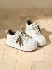 Josiny | Warm Faux Fur Thick Soled White Sneakers