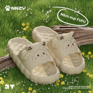 MONLEYTA | Dép nữ mùa hè EVA chống trượt không mùi dễ thương hoạt hình cừu trong nhà thoải mái thoáng khí đế bằng dép lê