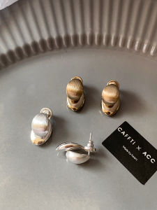 CAFFTI | Silver Pin Retro Double-Sided Teardrop Earrings