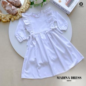 Ivaniar Dress "White Dress" | Dress Putih Anak Dan Ibu | Gamis Manasik Haji Umroh | Gamis Putih
