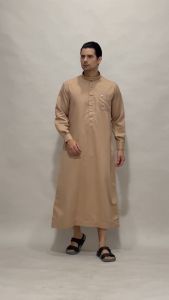 Gamis Pria Jubah Laki laki Lengan Panjang Kain Katun Import Modern Style Harromain Manset Premium