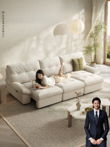 Electric Extendable Sleeper Sofa French Style Scratch Proof