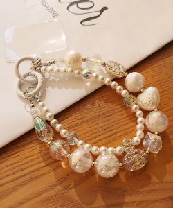 Handmade Nordic Double Chain Multicolor Mobile Phone Lanyard Creative Womens Handheld Luxury Pendant Retro Style Digital Accessories