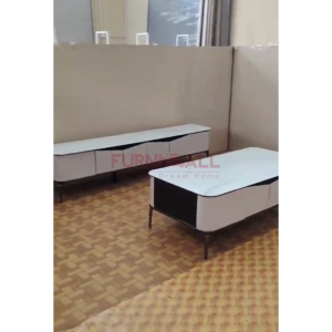 Furnimall Premium Living Room Set Tv Cabinet Fully Assembled Coffee Table Almari Tv Meja Kopi Murah