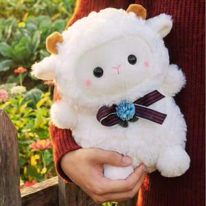 Gấu Bông Cừu Bông Hồng Cừu Nơ Hoa Siêu Đáng Yêu Thú Nhồi Bông Mềm Mại Quà Tặng Trang Trí Xinh Xắn